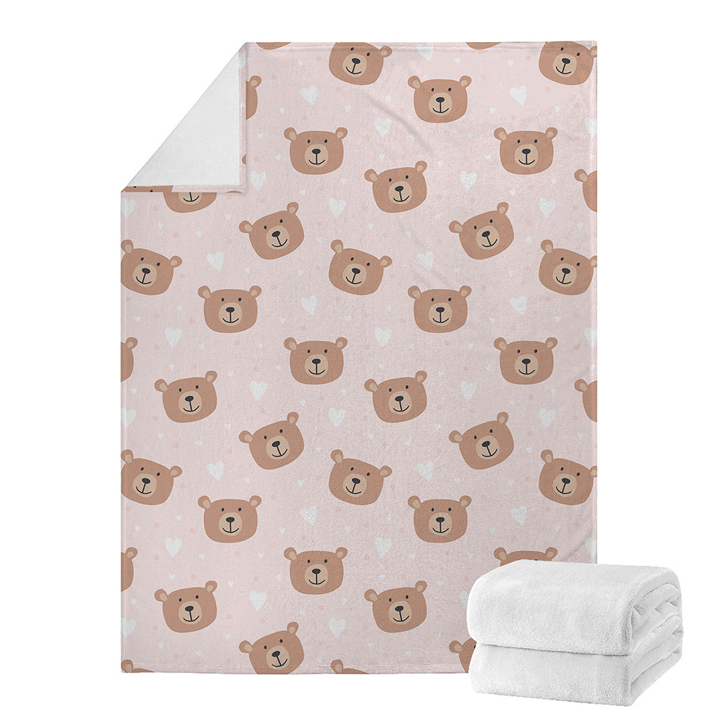 Cute Brown Bear Pattern Print Blanket