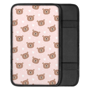 Cute Brown Bear Pattern Print Car Center Console Cover