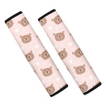 Cute Brown Bear Pattern Print Car Seat Belt Covers