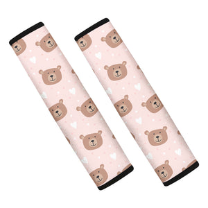 Cute Brown Bear Pattern Print Car Seat Belt Covers