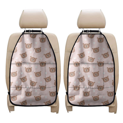 Cute Brown Bear Pattern Print Car Seat Organizers