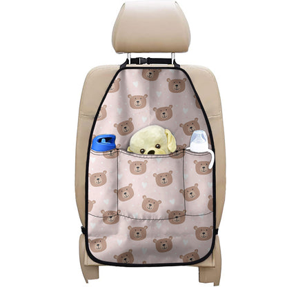 Cute Brown Bear Pattern Print Car Seat Organizers