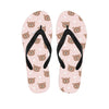 Cute Brown Bear Pattern Print Flip Flops