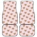 Cute Brown Bear Pattern Print Front and Back Car Floor Mats