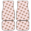 Cute Brown Bear Pattern Print Front and Back Car Floor Mats