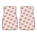 Cute Brown Bear Pattern Print Front Car Floor Mats