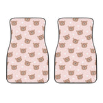 Cute Brown Bear Pattern Print Front Car Floor Mats