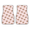 Cute Brown Bear Pattern Print Front Car Floor Mats