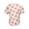 Cute Brown Bear Pattern Print Men's Baseball Jersey