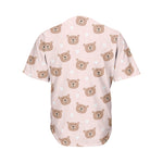 Cute Brown Bear Pattern Print Men's Baseball Jersey