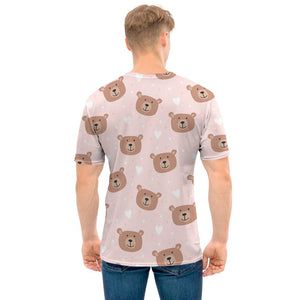 Cute Brown Bear Pattern Print Men's T-Shirt