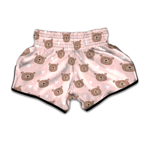 Cute Brown Bear Pattern Print Muay Thai Boxing Shorts