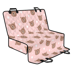 Cute Brown Bear Pattern Print Pet Car Back Seat Cover