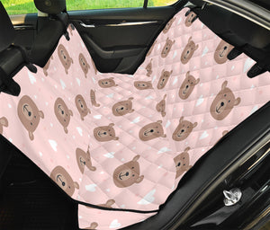 Cute Brown Bear Pattern Print Pet Car Back Seat Cover