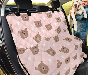 Cute Brown Bear Pattern Print Pet Car Back Seat Cover