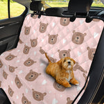 Cute Brown Bear Pattern Print Pet Car Back Seat Cover