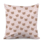 Cute Brown Bear Pattern Print Pillow Cover