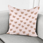Cute Brown Bear Pattern Print Pillow Cover