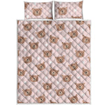 Cute Brown Bear Pattern Print Quilt Bed Set