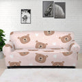Cute Brown Bear Pattern Print Sofa Cover