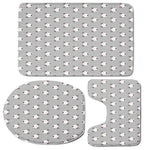 Cute Bull Terrier Faces Pattern Print 3 Piece Bath Mat Set