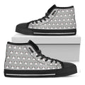 Cute Bull Terrier Faces Pattern Print Black High Top Sneakers