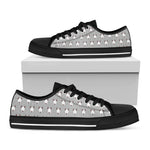Cute Bull Terrier Faces Pattern Print Black Low Top Shoes