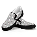 Cute Bull Terrier Faces Pattern Print Black Slip On Sneakers