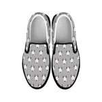 Cute Bull Terrier Faces Pattern Print Black Slip On Shoes