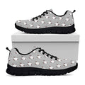 Cute Bull Terrier Faces Pattern Print Black Running Shoes
