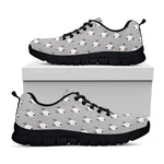 Cute Bull Terrier Faces Pattern Print Black Sneakers