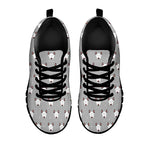 Cute Bull Terrier Faces Pattern Print Black Sneakers