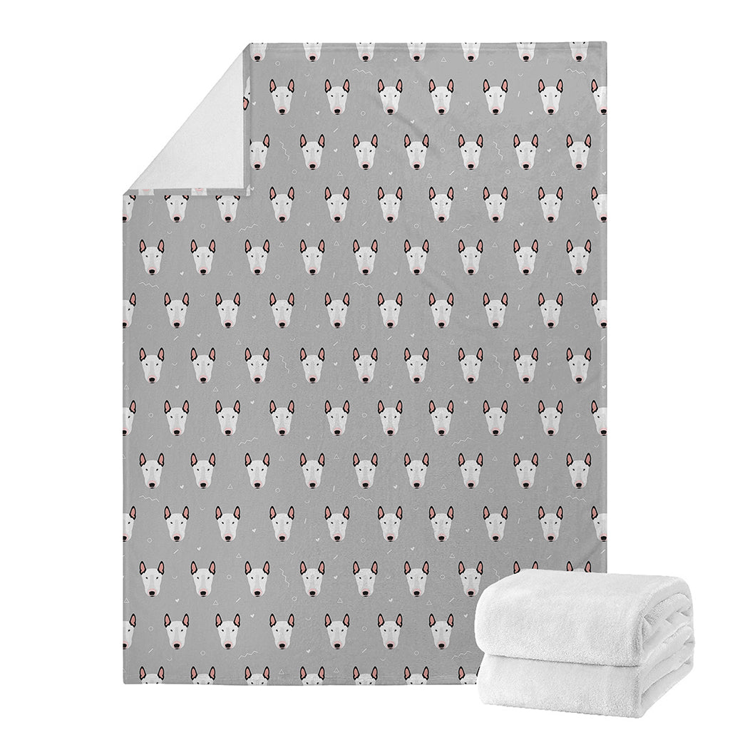 Cute Bull Terrier Faces Pattern Print Blanket