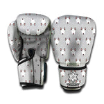Cute Bull Terrier Faces Pattern Print Boxing Gloves