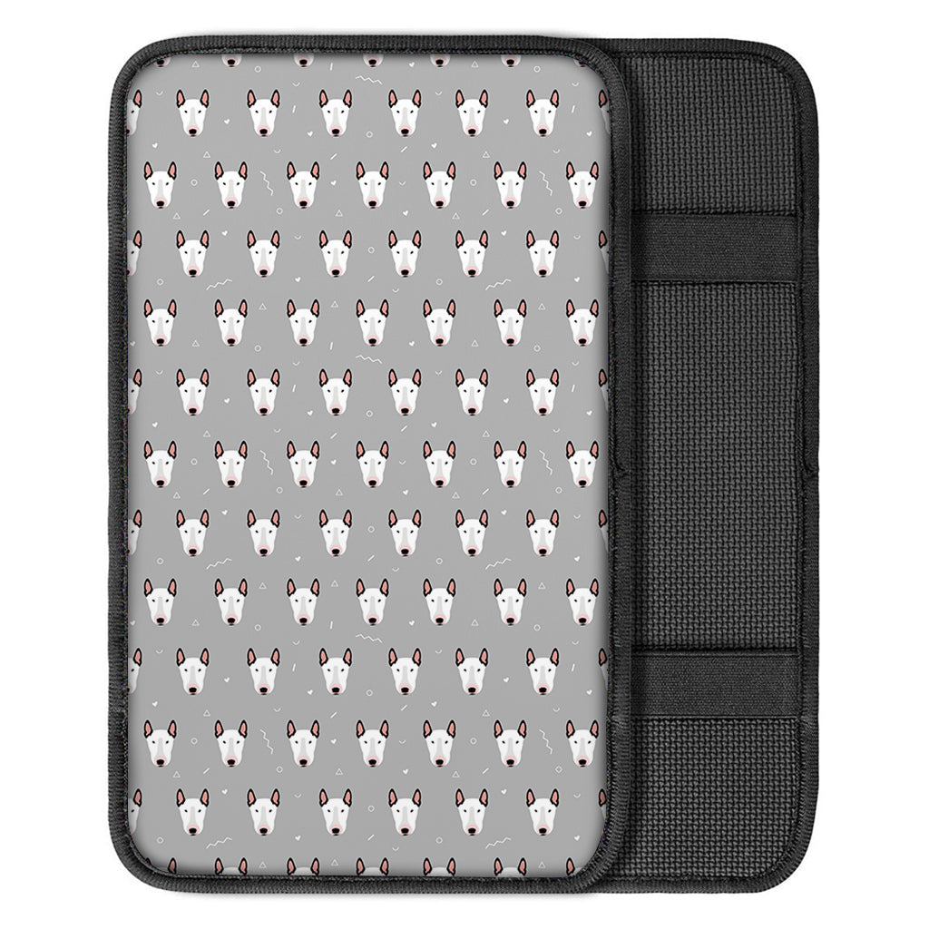 Cute Bull Terrier Faces Pattern Print Car Center Console Cover