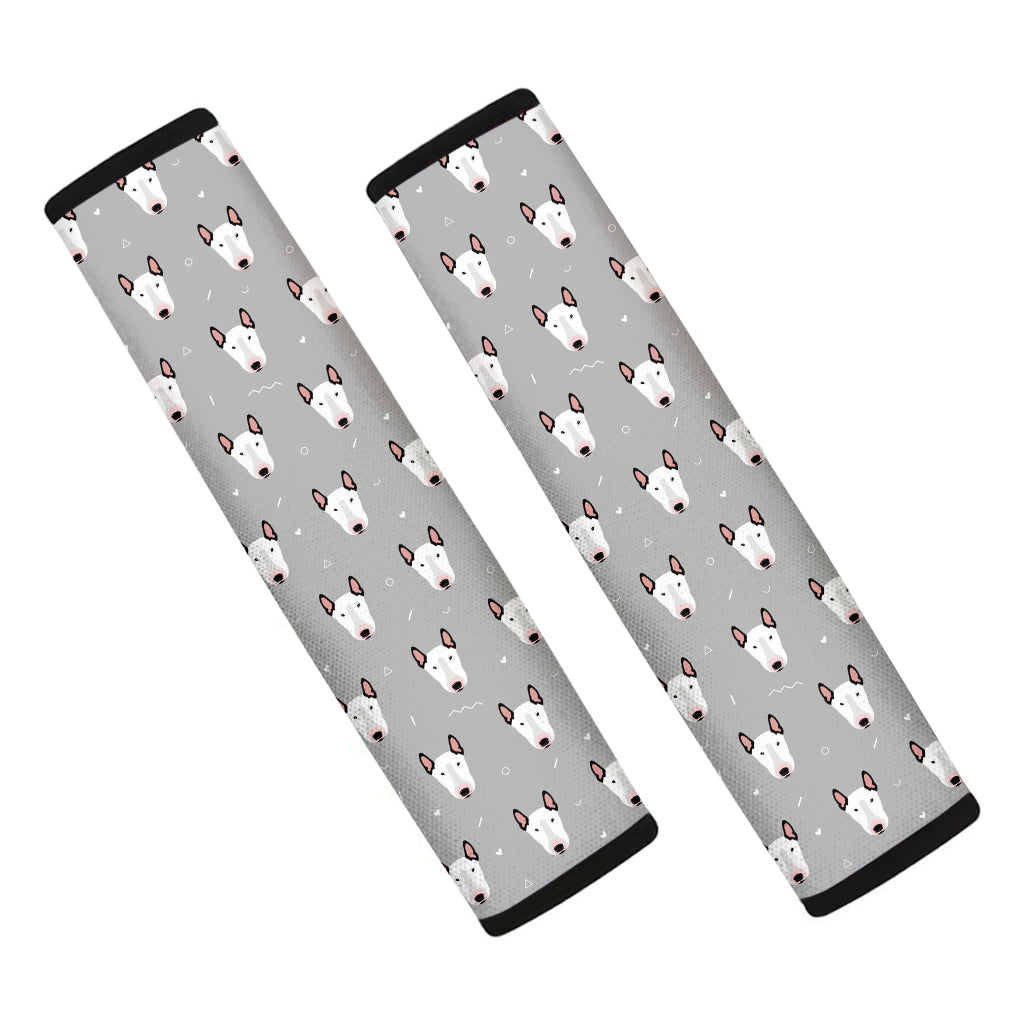 Cute Bull Terrier Faces Pattern Print Car Seat Belt Covers