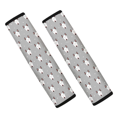 Cute Bull Terrier Faces Pattern Print Car Seat Belt Covers