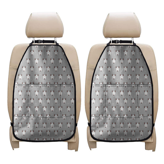 Cute Bull Terrier Faces Pattern Print Car Seat Organizers