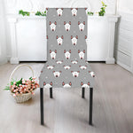 Cute Bull Terrier Faces Pattern Print Dining Chair Slipcover