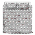 Cute Bull Terrier Faces Pattern Print Duvet Cover Bedding Set