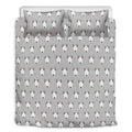 Cute Bull Terrier Faces Pattern Print Duvet Cover Bedding Set