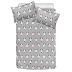 Cute Bull Terrier Faces Pattern Print Duvet Cover Bedding Set