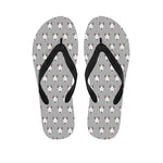 Cute Bull Terrier Faces Pattern Print Flip Flops
