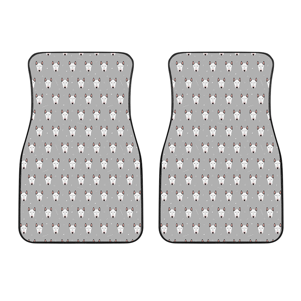 Cute Bull Terrier Faces Pattern Print Front Car Floor Mats