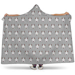 Cute Bull Terrier Faces Pattern Print Hooded Blanket