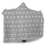 Cute Bull Terrier Faces Pattern Print Hooded Blanket