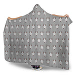 Cute Bull Terrier Faces Pattern Print Hooded Blanket
