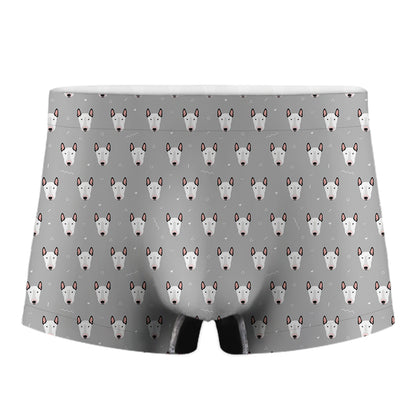 Cute Bull Terrier Faces Pattern Print Men's Boxer Briefs