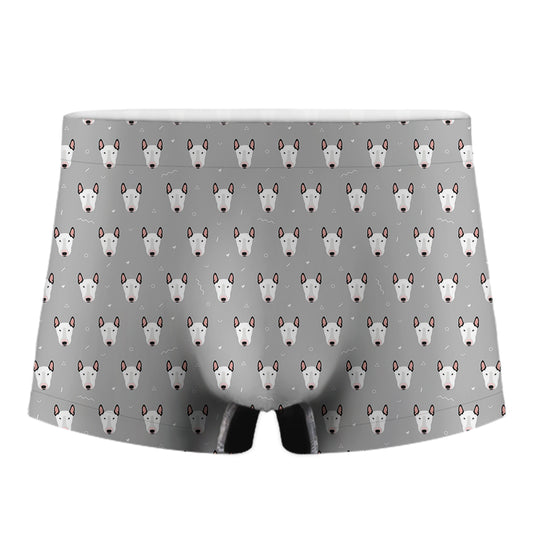 Cute Bull Terrier Faces Pattern Print Men's Boxer Briefs