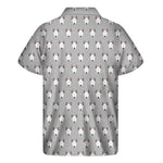 Cute Bull Terrier Faces Pattern Print Men's Short Sleeve Shirt